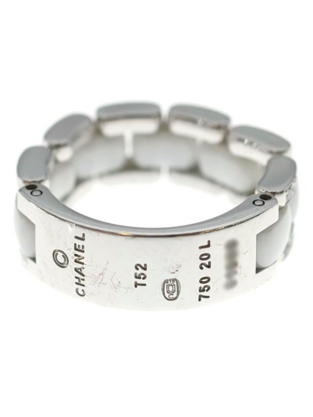 Chanel Ultra Pave Diamond Ring White Silver CE